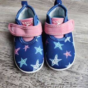 Speedo Surfwalker Kids Water Shoes Size 5-6 Blue Pink Swim Beach